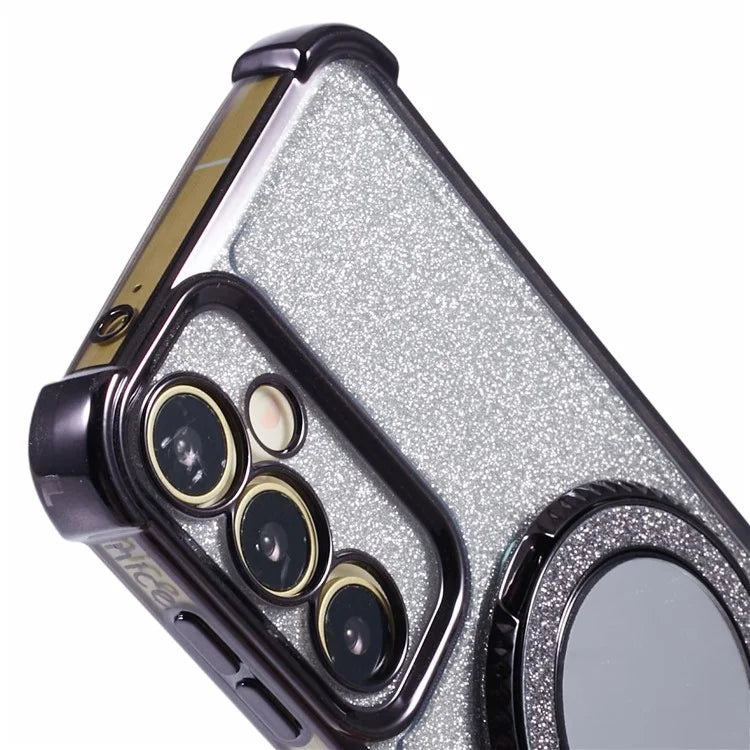 For Samsung Galaxy S23 FE Case Glitter Gradient TPU Phone Cover with Kickstand