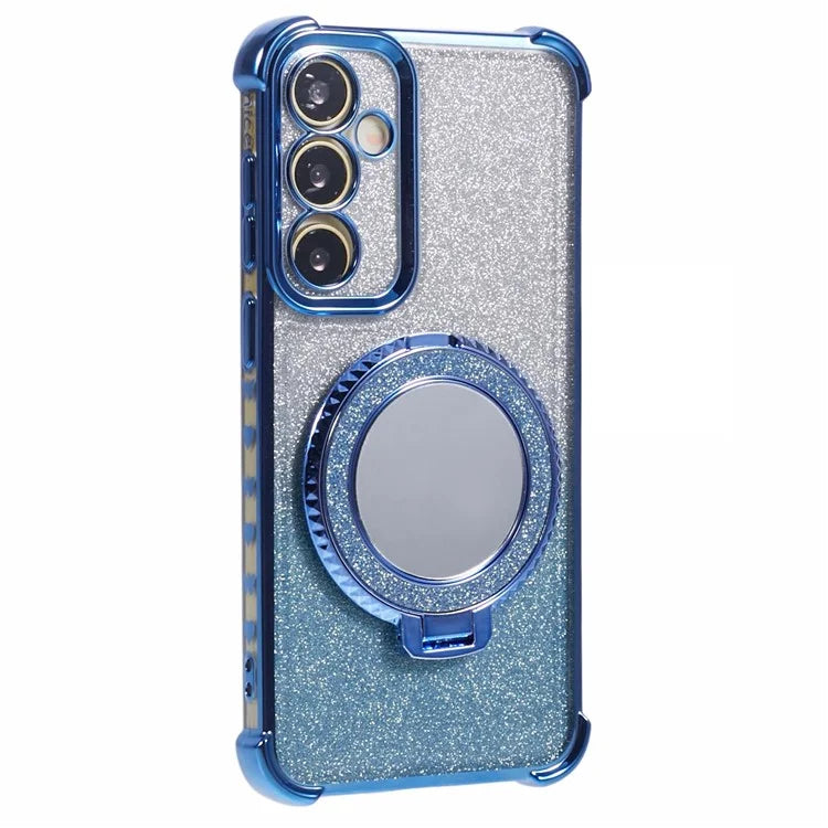 For Samsung Galaxy S23 FE Case Glitter Gradient TPU Phone Cover with Kickstand