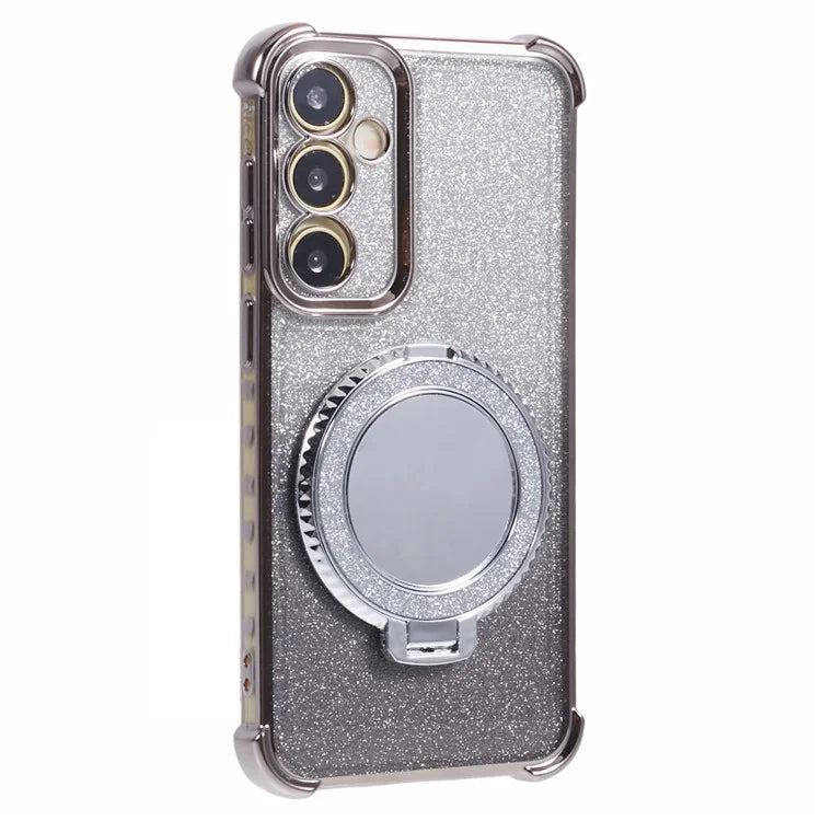 For Samsung Galaxy S23 FE Case Glitter Gradient TPU Phone Cover with Kickstand