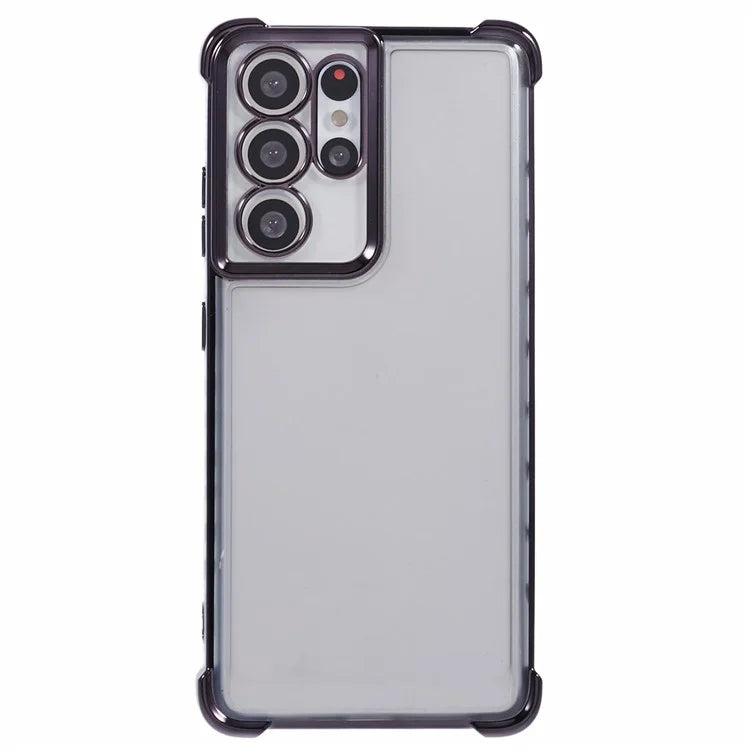 For Samsung Galaxy S21 Ultra 5G Clear Case TPU Back Phone Cover Electroplating Love Heart