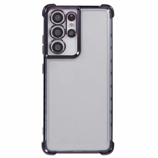 For Samsung Galaxy S21 Ultra 5G Clear Case TPU Back Phone Cover Electroplating Love Heart