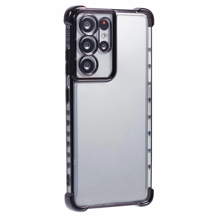 For Samsung Galaxy S21 Ultra 5G Clear Case TPU Back Phone Cover Electroplating Love Heart