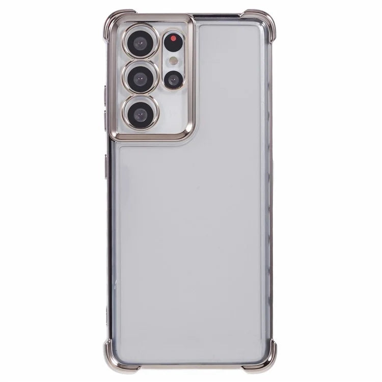 For Samsung Galaxy S21 Ultra 5G Clear Case TPU Back Phone Cover Electroplating Love Heart