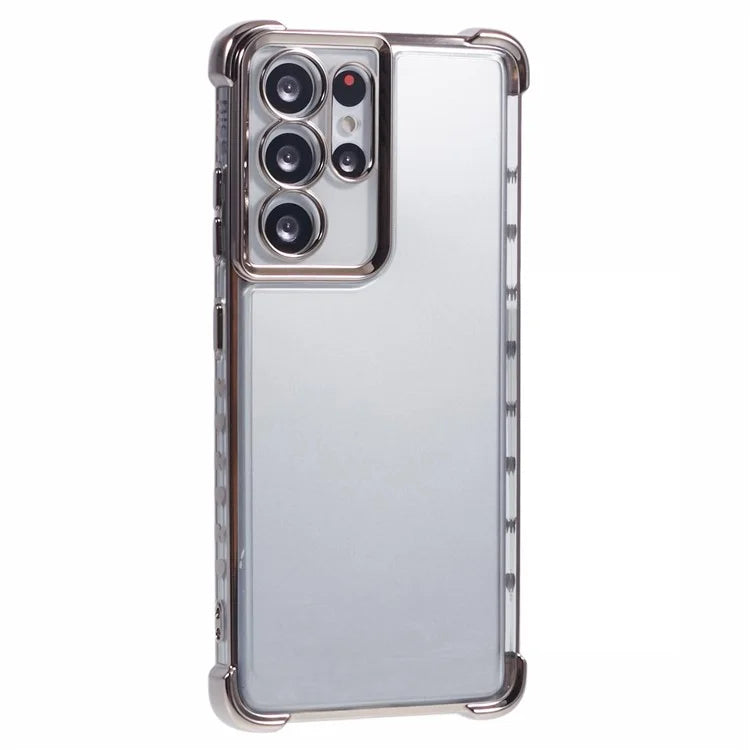 For Samsung Galaxy S21 Ultra 5G Clear Case TPU Back Phone Cover Electroplating Love Heart