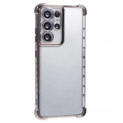 For Samsung Galaxy S21 Ultra 5G Clear Case TPU Back Phone Cover Electroplating Love Heart