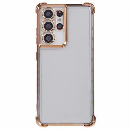 For Samsung Galaxy S21 Ultra 5G Clear Case TPU Back Phone Cover Electroplating Love Heart