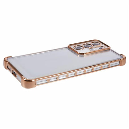 For Samsung Galaxy S21 Ultra 5G Clear Case TPU Back Phone Cover Electroplating Love Heart