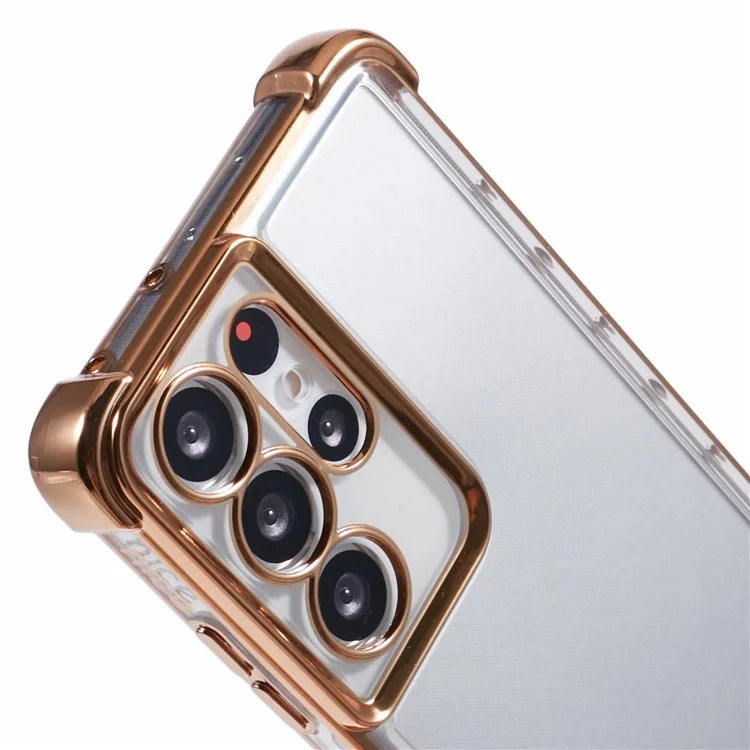 For Samsung Galaxy S21 Ultra 5G Clear Case TPU Back Phone Cover Electroplating Love Heart