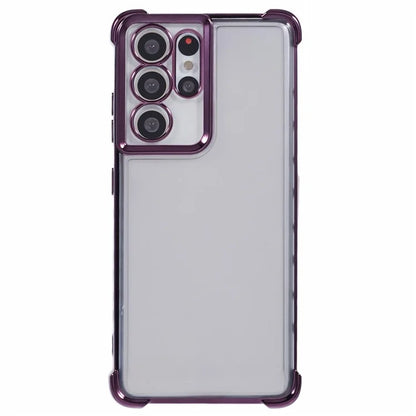 For Samsung Galaxy S21 Ultra 5G Clear Case TPU Back Phone Cover Electroplating Love Heart