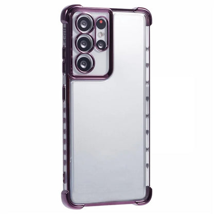 For Samsung Galaxy S21 Ultra 5G Clear Case TPU Back Phone Cover Electroplating Love Heart