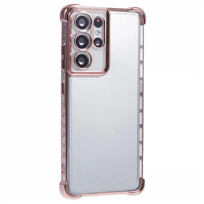 For Samsung Galaxy S21 Ultra 5G Clear Case TPU Back Phone Cover Electroplating Love Heart