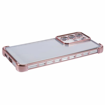 For Samsung Galaxy S21 Ultra 5G Clear Case TPU Back Phone Cover Electroplating Love Heart