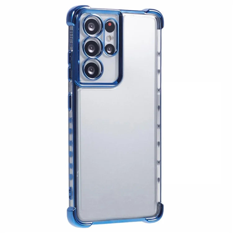 For Samsung Galaxy S21 Ultra 5G Clear Case TPU Back Phone Cover Electroplating Love Heart