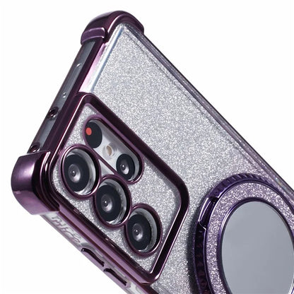 For Samsung Galaxy S21 Ultra 5G Case Glitter TPU Mirror Phone Cover Kickstand