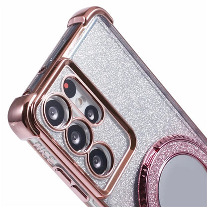 For Samsung Galaxy S21 Ultra 5G Case Glitter TPU Mirror Phone Cover Kickstand