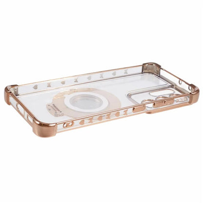 For Samsung Galaxy S21 Ultra 5G Case Makeup Mirror TPU Clear Phone Cover with Kickstand