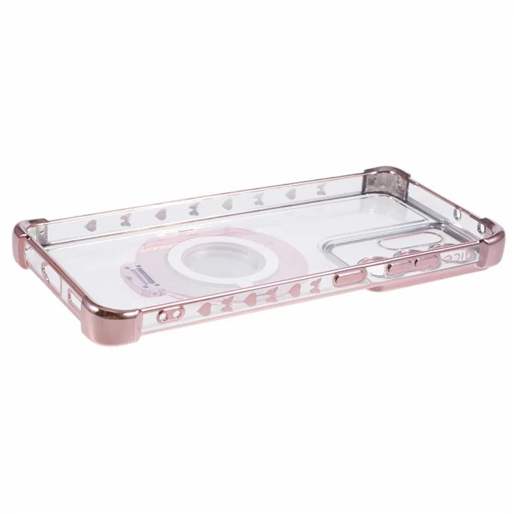 For Samsung Galaxy S21 Ultra 5G Case Makeup Mirror TPU Clear Phone Cover with Kickstand