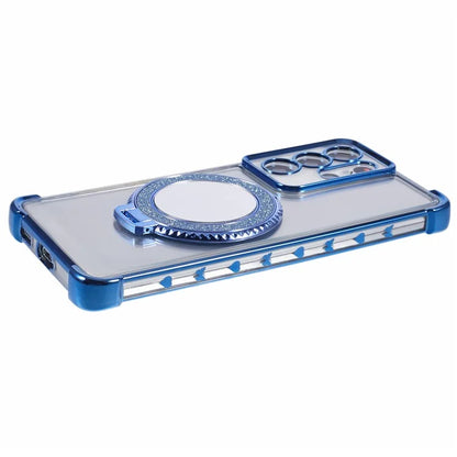 For Samsung Galaxy S21 Ultra 5G Case Makeup Mirror TPU Clear Phone Cover with Kickstand