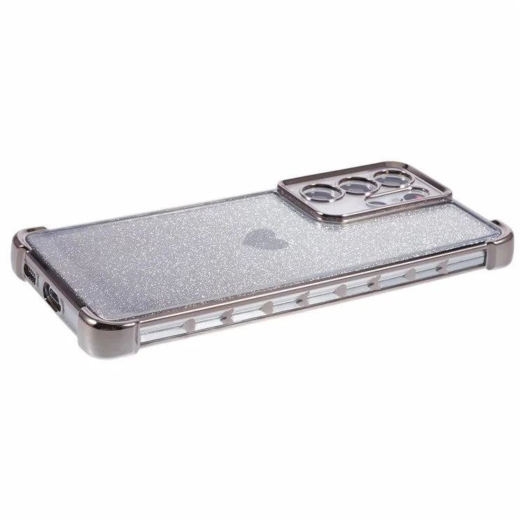 For Samsung Galaxy S21 Ultra 5G Case Heart Pattern Glitter Shockproof TPU Phone Cover