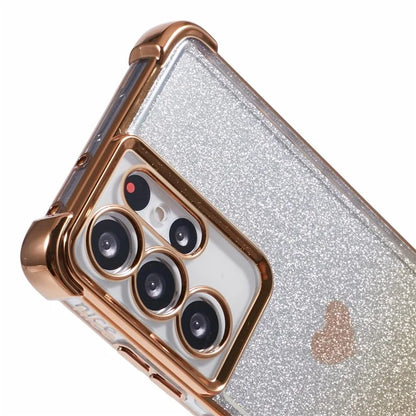 For Samsung Galaxy S21 Ultra 5G Case Heart Pattern Glitter Shockproof TPU Phone Cover