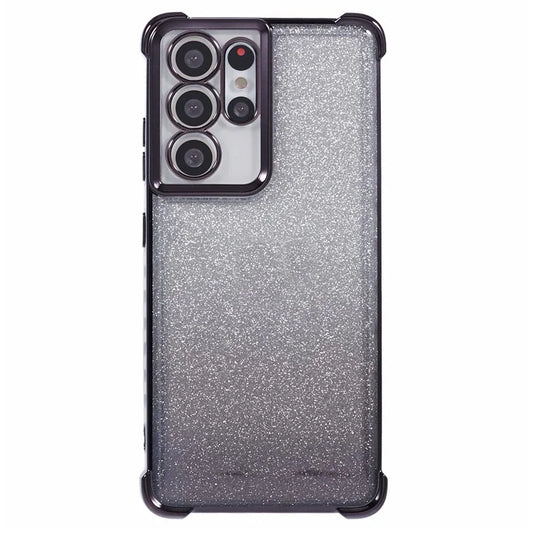 For Samsung Galaxy S21 Ultra 5G Case Glitter TPU Phone Cover Electroplating Heart Pattern