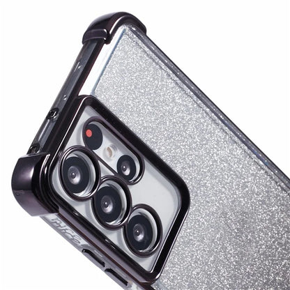 For Samsung Galaxy S21 Ultra 5G Case Glitter TPU Phone Cover Electroplating Heart Pattern