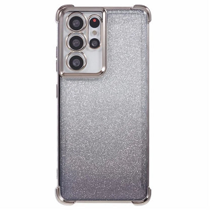 For Samsung Galaxy S21 Ultra 5G Case Glitter TPU Phone Cover Electroplating Heart Pattern