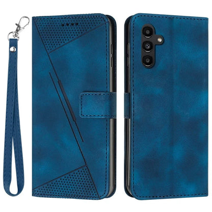 For Samsung Galaxy M55 5G / C55 5G / F55 5G Leather Case Triangle Imprinted Folding Stand Phone Cover