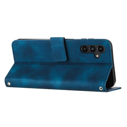 For Samsung Galaxy M55 5G / C55 5G / F55 5G Leather Case Triangle Imprinted Folding Stand Phone Cover