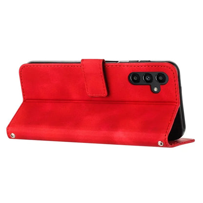 For Samsung Galaxy M55 5G / C55 5G / F55 5G Leather Case Triangle Imprinted Folding Stand Phone Cover