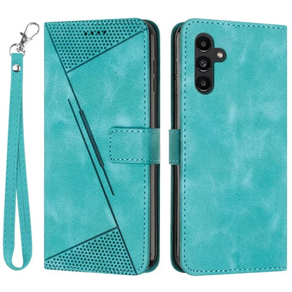 For Samsung Galaxy M55 5G / C55 5G / F55 5G Leather Case Triangle Imprinted Folding Stand Phone Cover