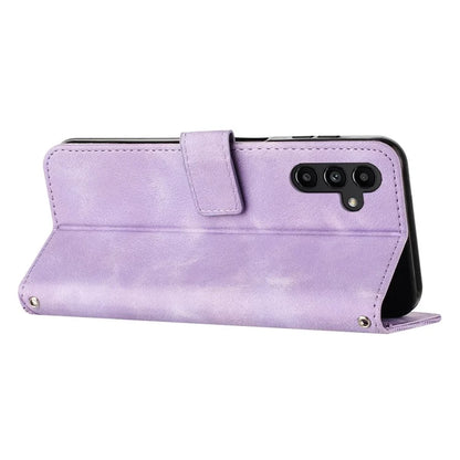 For Samsung Galaxy M55 5G / C55 5G / F55 5G Leather Case Triangle Imprinted Folding Stand Phone Cover