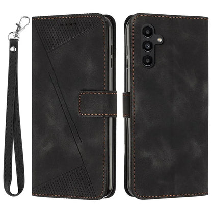 For Samsung Galaxy M55 5G / C55 5G / F55 5G Leather Case Triangle Imprinted Folding Stand Phone Cover