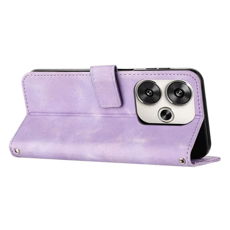 For Xiaomi Redmi Turbo 3 5G / Poco F6 5G PU Leather Stand Phone Case Imprinted Pattern Phone Cover with Stand