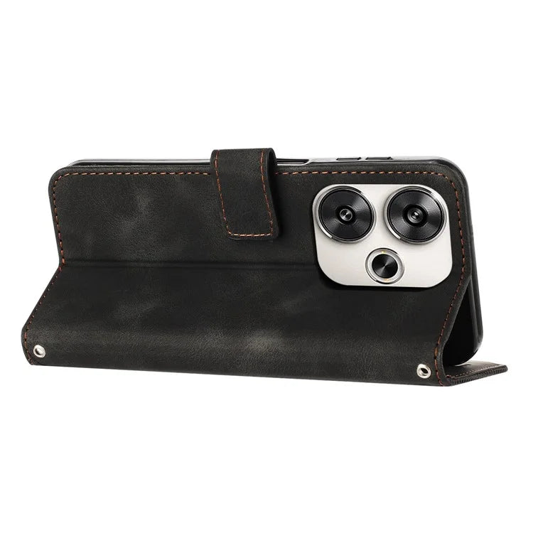 For Xiaomi Redmi Turbo 3 5G / Poco F6 5G PU Leather Stand Phone Case Imprinted Pattern Phone Cover with Stand