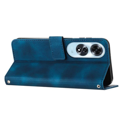 For Oppo A60 4G Case Triangle Imprinted Leather Wallet Phone Cover with Stand