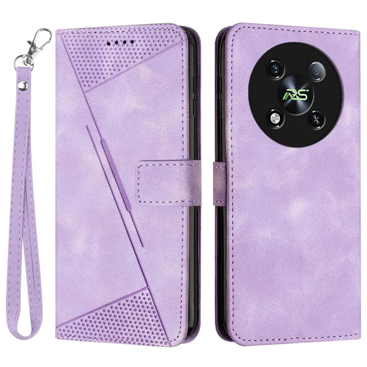 For itel RS4 4G Case Wallet PU Leather Triangle Design Phone Cover