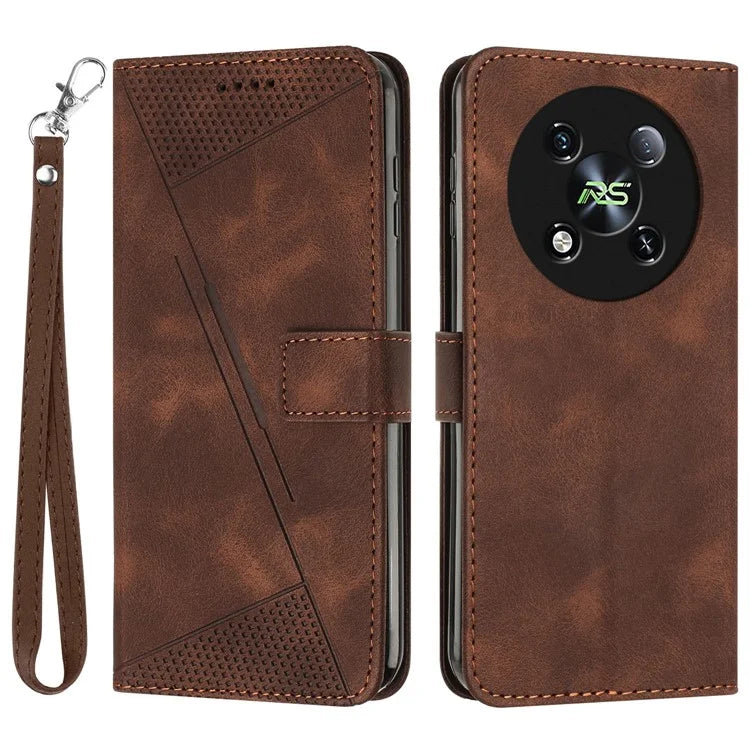 For itel RS4 4G Case Wallet PU Leather Triangle Design Phone Cover