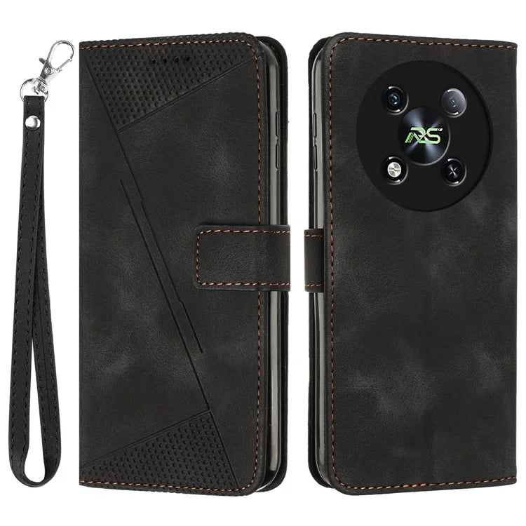 For itel RS4 4G Case Wallet PU Leather Triangle Design Phone Cover