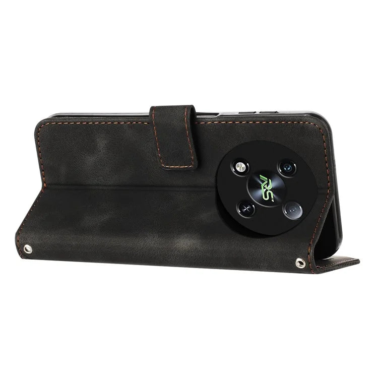 For itel RS4 4G Case Wallet PU Leather Triangle Design Phone Cover