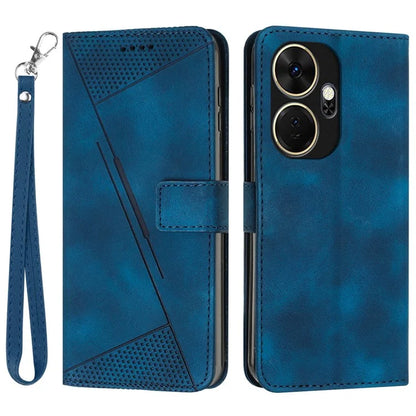 For itel P55+ Wallet Case Triangle Imprinted Stand Leather Phone Cover