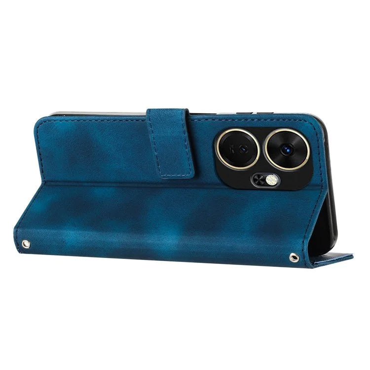 For itel P55+ Wallet Case Triangle Imprinted Stand Leather Phone Cover