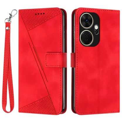 For itel P55+ Wallet Case Triangle Imprinted Stand Leather Phone Cover