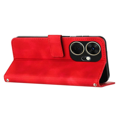 For itel P55+ Wallet Case Triangle Imprinted Stand Leather Phone Cover
