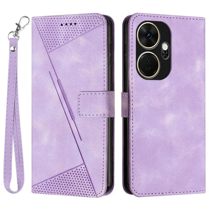 For itel P55+ Wallet Case Triangle Imprinted Stand Leather Phone Cover