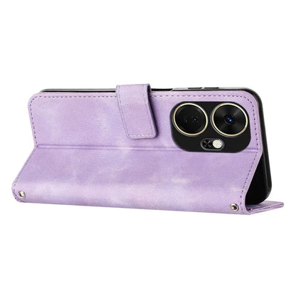 For itel P55+ Wallet Case Triangle Imprinted Stand Leather Phone Cover