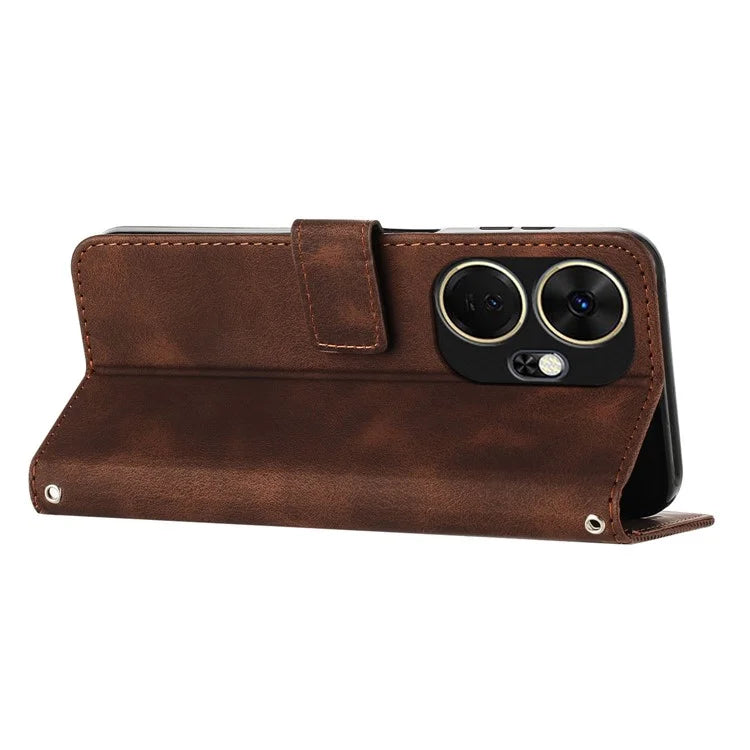 For itel P55+ Wallet Case Triangle Imprinted Stand Leather Phone Cover