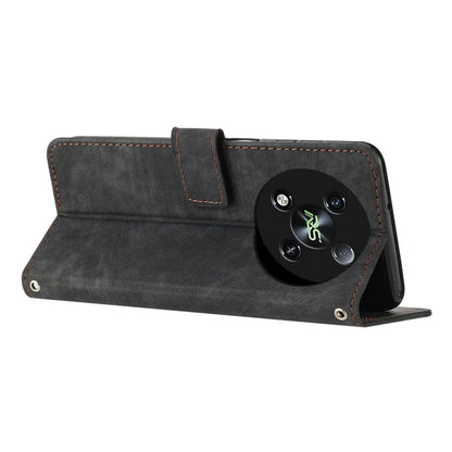 For itel RS4 4G Case Lines Imprinted Skin-Touch Leather Phone Cover