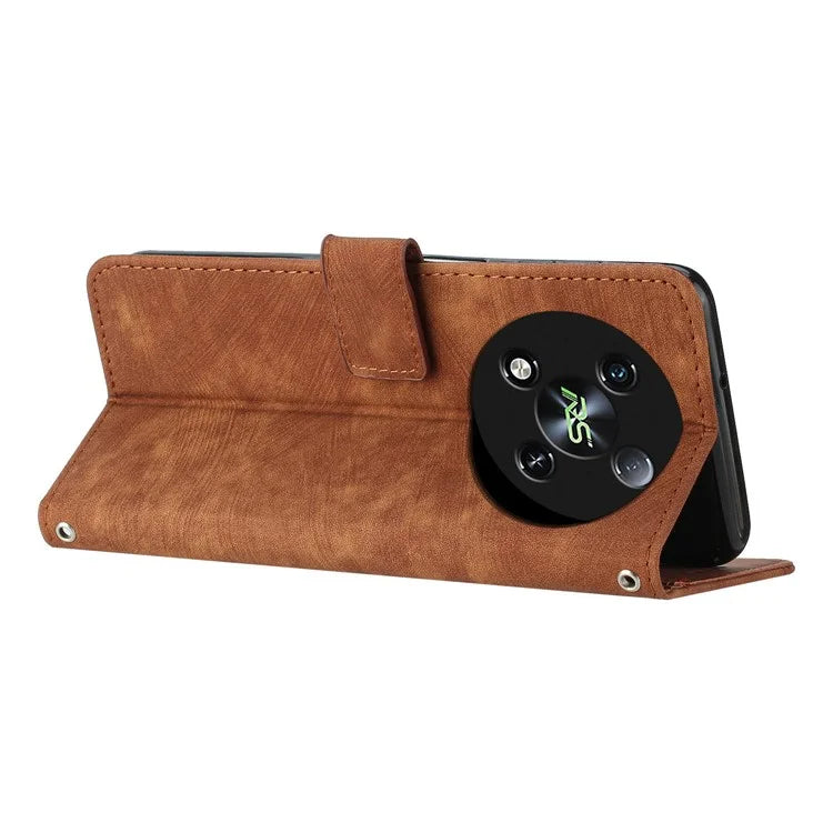 For itel RS4 4G Case Lines Imprinted Skin-Touch Leather Phone Cover