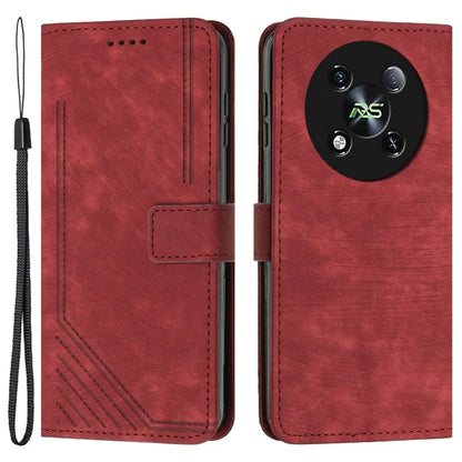 For itel RS4 4G Case Lines Imprinted Skin-Touch Leather Phone Cover